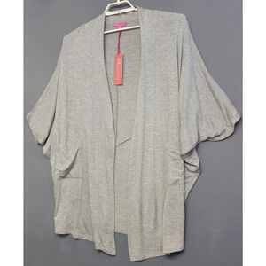 HB by Hale Bob Oversized Robe Womens S Gray Pockets Soft Domaine Sleeves New